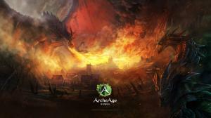 ArcheAge, dragon, fire, village wallpaper thumb