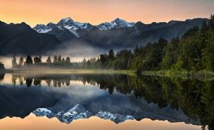 Nature, Landscape, Lake, Reflection, Sunrise, Mountain, Forest, Mist, Water, New Zealand wallpaper thumb