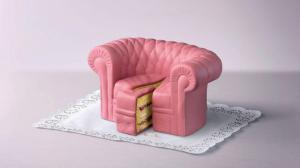 Pink couch shaped cake wallpaper thumb
