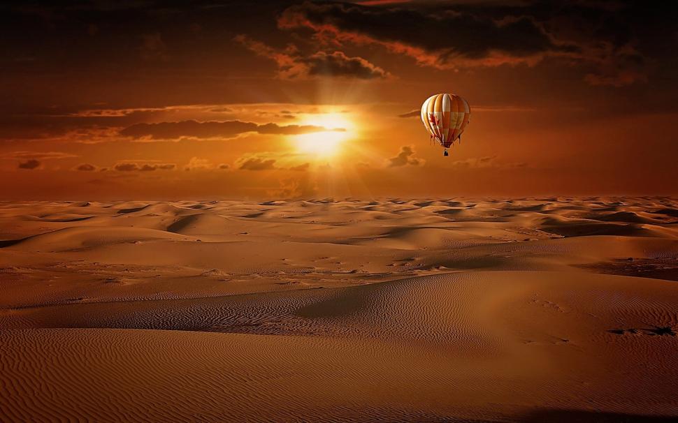 Hot Air Balloon Desert Sunrise wallpaper | travel and world | Wallpaper  Better