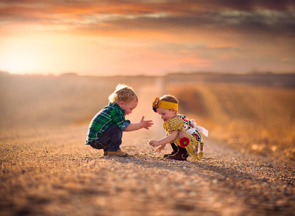 Small boy and girl on road wallpaper,boy HD wallpaper,girl HD wallpaper,road HD wallpaper,smile HD wallpaper,bokeh HD wallpaper,HD Wallpapers HD wallpaper,2500x1830 wallpaper