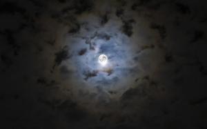 Holidays, Halloween, Dark Sky, Moon, Clouds wallpaper thumb
