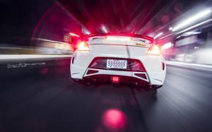 Nissan 370z Bokeh Tail Lights Motion Blur HD wallpaper thumb