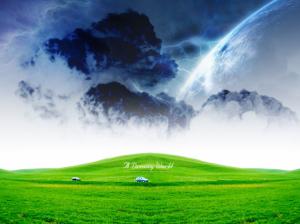 Green Fields And Stormy Clouds wallpaper thumb