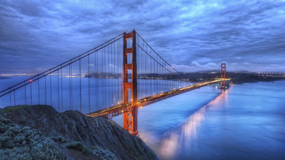 Awesome Golden Gate Bridge Hdr wallpaper,city HD wallpaper,bridge HD wallpaper,clouds HD wallpaper,light HD wallpaper,nature & landscapes HD wallpaper,1920x1080 wallpaper