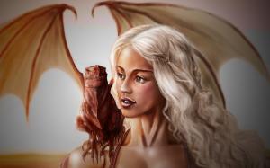 Game of Thrones Dragon Daenerys Targaryen Drawing HD wallpaper thumb