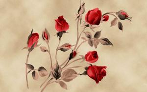 Painted roses wallpaper thumb