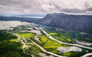Aerial River Landscape Lake HD wallpaper thumb