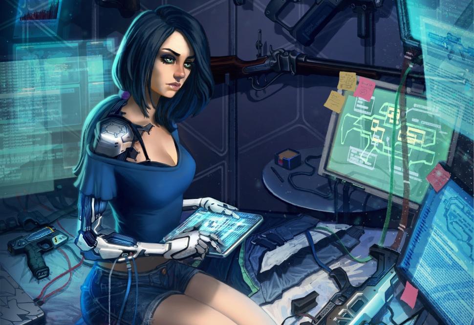 Science Fiction, Girl, Artwork, Computers, Displayer wallpaper,science fiction HD wallpaper,girl HD wallpaper,artwork HD wallpaper,computers HD wallpaper,displayer HD wallpaper,3000x2057 wallpaper