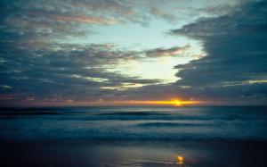 Sunset Ocean Beach Clouds HD wallpaper thumb