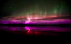 Aurora Borealis Northern Lights Reflection Colorful HD wallpaper thumb