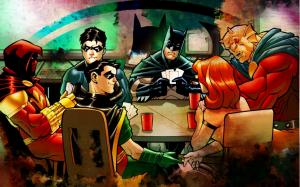 Justice League Cards Card Game Batman Robin Cheating HD wallpaper thumb