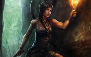 Tomb Raider, Lara Croft, girl, torch wallpaper thumb