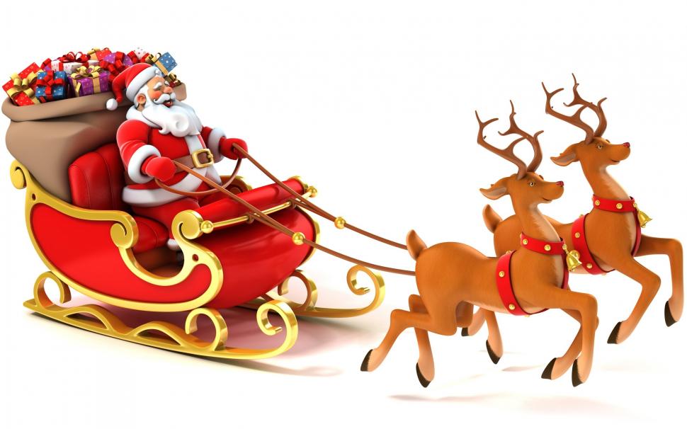 Happy Santa and Reindeer wallpaper,reindeer HD wallpaper,santa clouse HD wallpaper,2880x1800 wallpaper