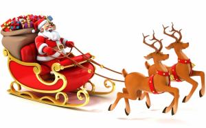 Happy Santa and Reindeer wallpaper thumb