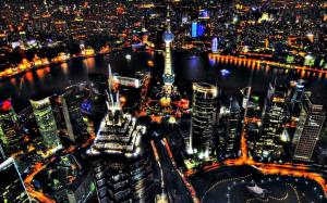 Oriental Pearl and Pudong Shanghai night view wallpaper thumb