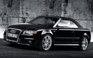 Audi RS 4 Cabriolet Black Front And Side 2008 wallpaper thumb