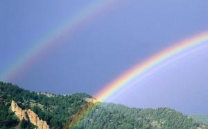 Double Rainbow Over The Mountains wallpaper thumb