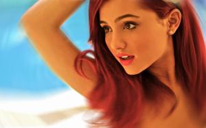 Ariana Grande, redheads, Face, portraits wallpaper thumb