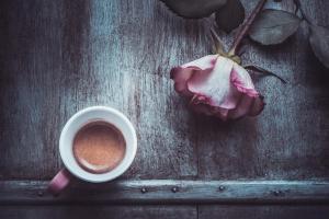 cup coffee rose flowers wallpaper thumb