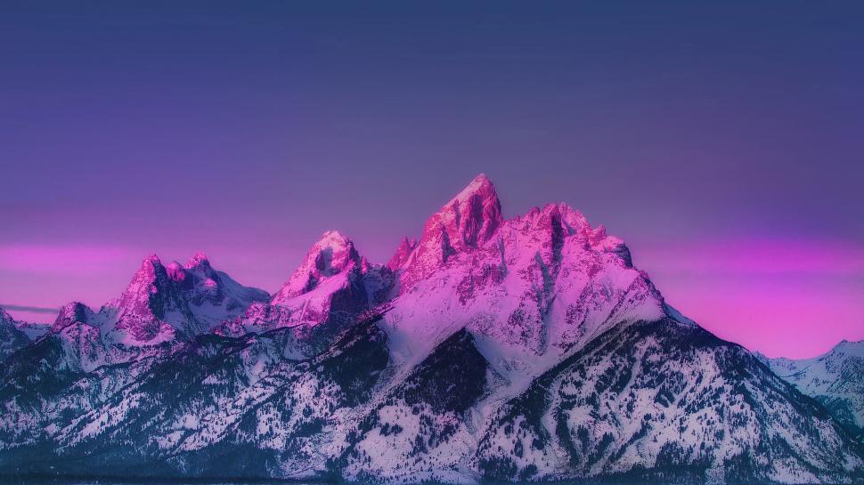 Pink Snowed Mountains wallpaper