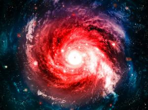 Red nebula, galaxy, universe, sky, stars wallpaper thumb