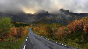 Road To Mystic Mountains In Autumn wallpaper thumb