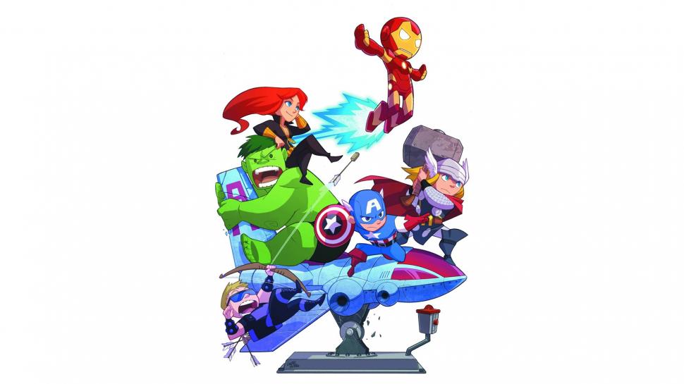 Iron Man, Hulk, Captain America, Black Widow, Thor, Hawkeye, The Avengers, Cartoon  wallpaper | anime | Wallpaper Better