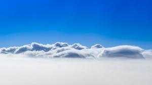 clouds, blue sky, 4K, sky, landscape, blue, white wallpaper thumb