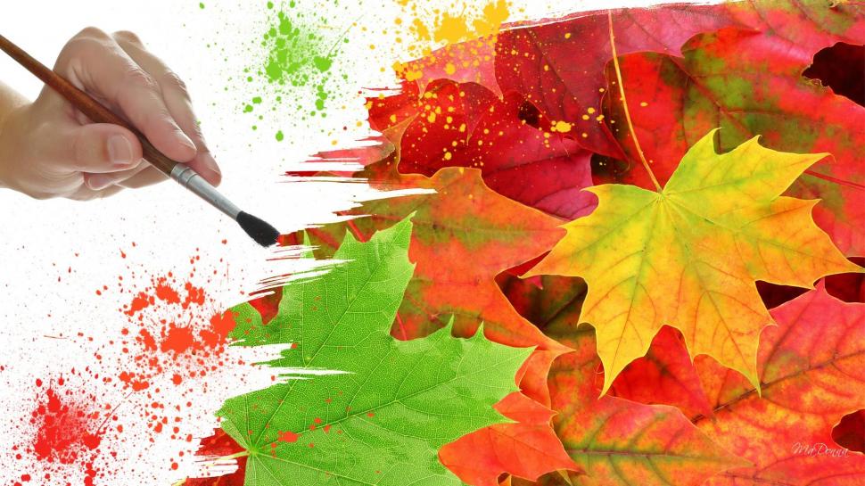 Painting Autumn Colors wallpaper,hand HD wallpaper,paint HD wallpaper,orange HD wallpaper,splatter HD wallpaper,fall HD wallpaper,maple HD wallpaper,paintbrush HD wallpaper,leaves HD wallpaper,whimsical HD wallpaper,green HD wallpaper,colors HD wallpaper,gold HD wallpaper,1920x1080 wallpaper