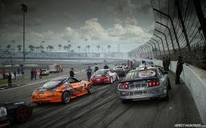Ford Mustang Nissan 350z Race Track HD wallpaper thumb