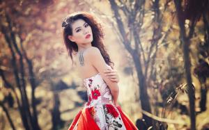 Nature Bokeh Lovely Model Asian Girl wallpaper thumb