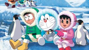 Doraemon, Antarctica cold, snow, penguins wallpaper thumb