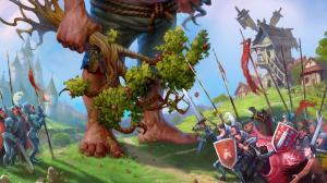 The giant attacking the village wallpaper thumb