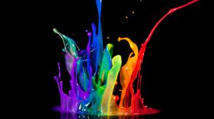 Abstractive rainbow paint splash wallpaper thumb