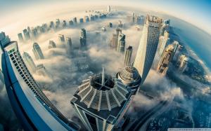 Heights, Clouds, Sky, Lanterns, Skyscraper, City, Photography, Dubai wallpaper thumb
