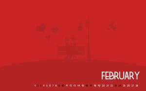 February Valentine Calendar HD wallpaper thumb