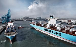 Container, ship, cargo, port, smoke wallpaper thumb