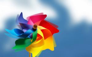 Colorful paper windmill wallpaper thumb