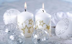 christmas decorations, candles, fire, holiday, new year, christmas wallpaper thumb