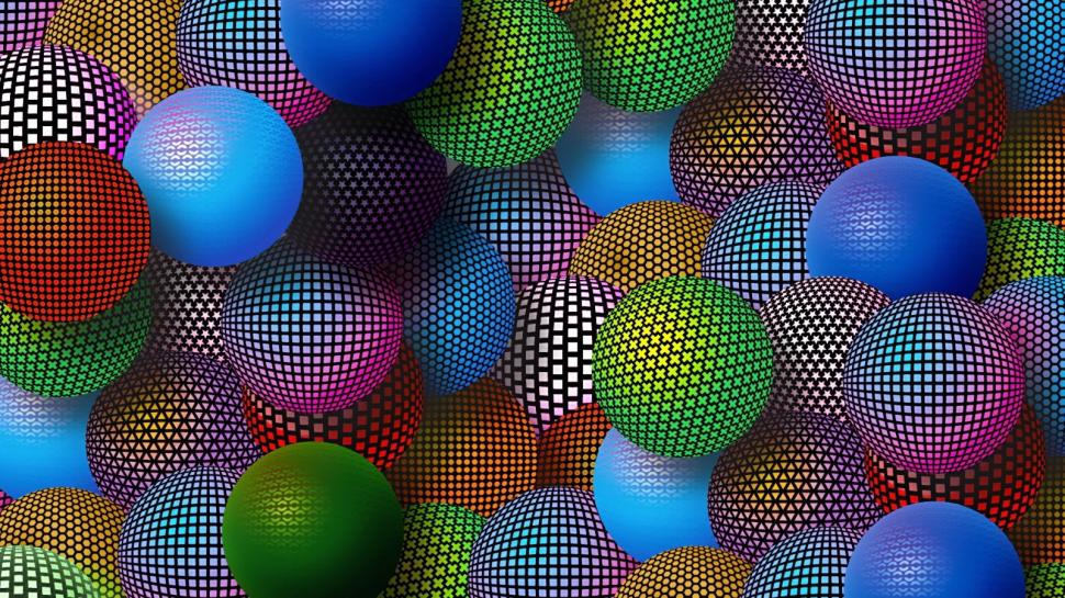 Colorful Balls, 3D, Grids wallpaper,colorful balls wallpaper,3d wallpaper,grids wallpaper,1600x900 wallpaper,1600x900 wallpaper