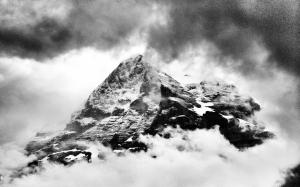 Mountain BW Clouds Matterhorn HD wallpaper thumb