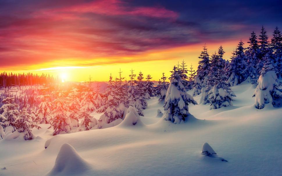 Gorgeous Winter Sunrise wallpaper,sunrise HD wallpaper,snow HD wallpaper,mountains HD wallpaper,landscape HD wallpaper,2880x1800 wallpaper