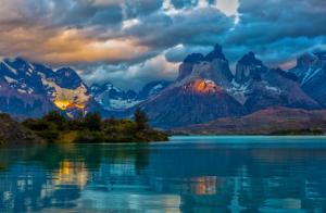 landscape, argentina, mountain, lake, patagonia, clouds, nature wallpaper thumb