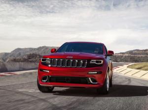 Jeep Grand Cherokee SRT red car front view wallpaper thumb