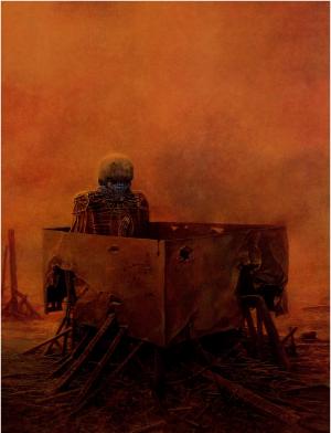 Zdzisław Beksiński, Artwork, Dark, Skeletons, Steel Box wallpaper thumb