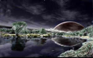 Alien Landscape Planet Reflection HD wallpaper thumb