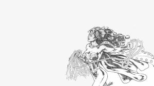 Wonder Woman DC Drawing Sketch BW White HD wallpaper thumb