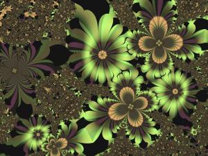 green flower fractals GOLD Green HD wallpaper thumb