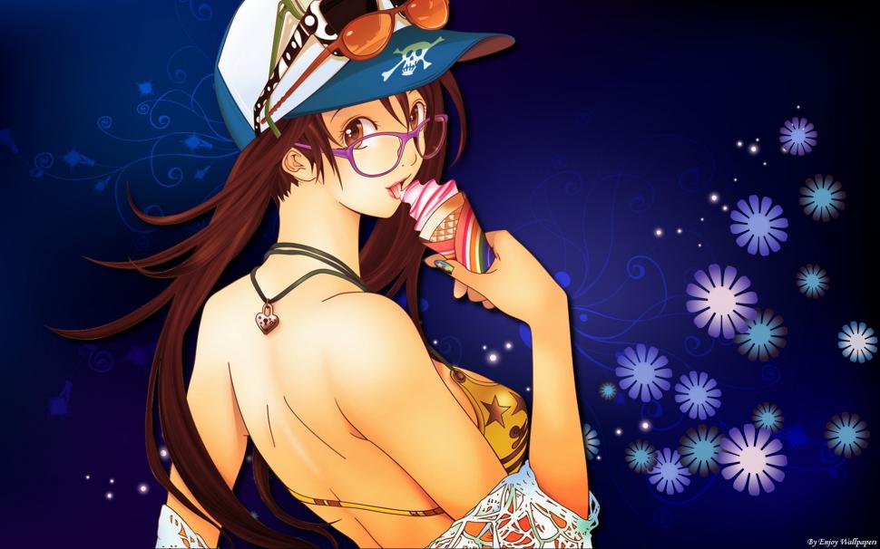 Fashion girl eating ice cream wallpaper,Fashion HD wallpaper,Anime HD wallpaper,Girl HD wallpaper,Ice HD wallpaper,1920x1200 wallpaper